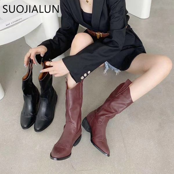 suojialun 2020 new brand women cowboy boots autumn winter women weatern boot slip on pointed toe low heel ladies boots, Black
suojialun 2020 new brand women cowboy boots autumn winter women weatern boot slip on pointed toe low heel ladies boots, Black