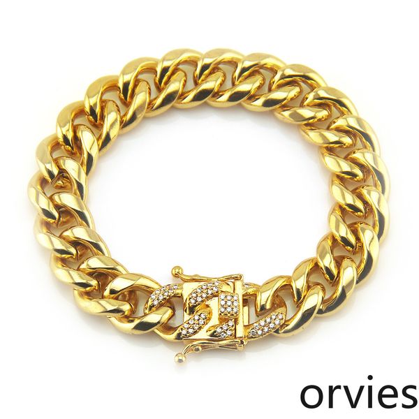 2020 selling bracelet european and american hip hop men's motorcycle domineering bracelet with diamond and fashionable 14k bracelet, Black
2020 selling bracelet european and american hip hop men's motorcycle domineering bracelet with diamond and fashionable 14k bracelet, Black