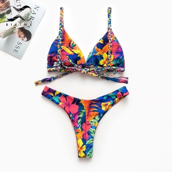 bikinx triangle floral print bikinis 2020 mujer biquini weave push up swimsuit polyester female swimwear women bathers summer beach, White;black
bikinx triangle floral print bikinis 2020 mujer biquini weave push up swimsuit polyester female swimwear women bathers summer beach, White;black