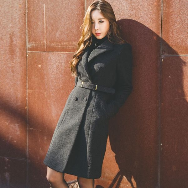 winter woolen 2019 new coat woolwool wool professional temperament lapel double-breasted slim woolen coat for women, Black
winter woolen 2019 new coat woolwool wool professional temperament lapel double-breasted slim woolen coat for women, Black