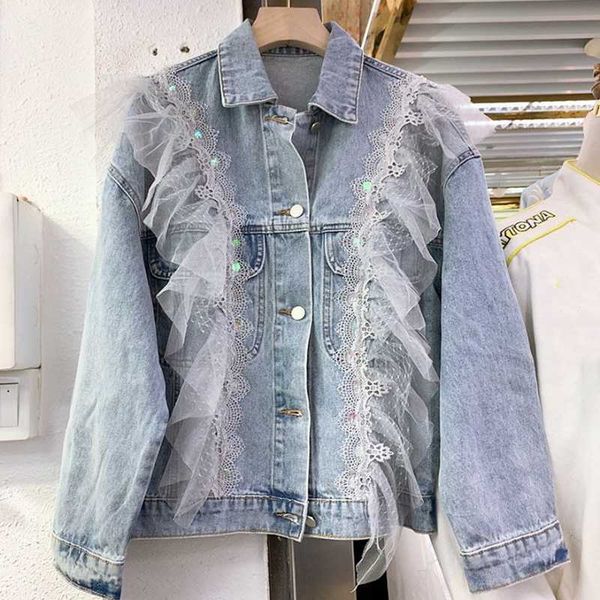 harajuku jeans jacket for womens 2020 new fall sequined lace stitching retro loose jean coat and jackets women coats streetwear, Black;brown
harajuku jeans jacket for womens 2020 new fall sequined lace stitching retro loose jean coat and jackets women coats streetwear, Black;brown