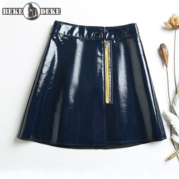autumn winter genuine leather skirt women high waist a-line zipper patent leather short skirts quality sheepskin female skirts, Black
autumn winter genuine leather skirt women high waist a-line zipper patent leather short skirts quality sheepskin female skirts, Black