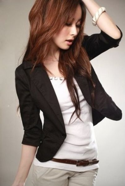 chun qiu coat zhuang sma suit coat l women's korean version of the slim l sleeve blazer, White;black
chun qiu coat zhuang sma suit coat l women's korean version of the slim l sleeve blazer, White;black