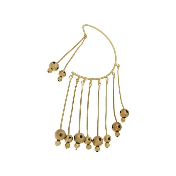 chain beads ear hanging metal ball exaggerated tassel long earrings earrings jewelry female j190630, Golden