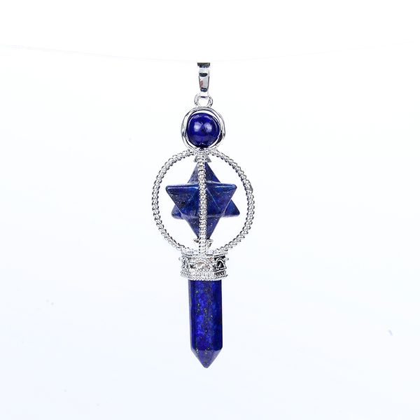 new fashion small natural stone lapis lazuli amethysts pink white crystal merkaba pencil dowsing pendulum reiki healing pendant, Silver
new fashion small natural stone lapis lazuli amethysts pink white crystal merkaba pencil dowsing pendulum reiki healing pendant, Silver
