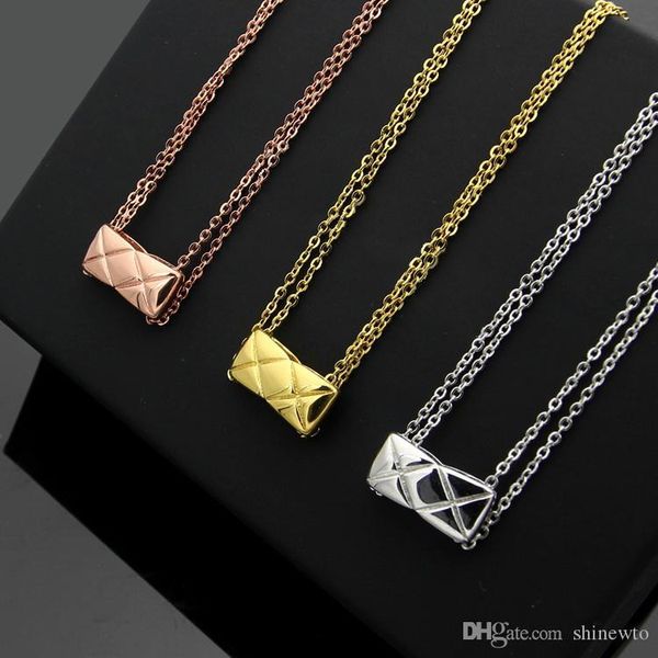 new arrive fashion lady 316l titanium steel 18k plated gold double necklaces with engrave lattice pattern pendant 3 color, Silver
new arrive fashion lady 316l titanium steel 18k plated gold double necklaces with engrave lattice pattern pendant 3 color, Silver