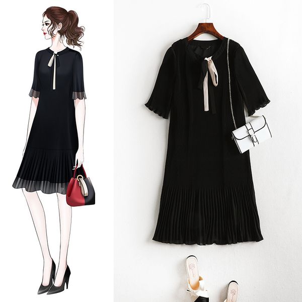 lanmufang fat sister 2020 large women's summer dress new loose fat mm dress chiffon cover belly 10027, Black;gray
lanmufang fat sister 2020 large women's summer dress new loose fat mm dress chiffon cover belly 10027, Black;gray
