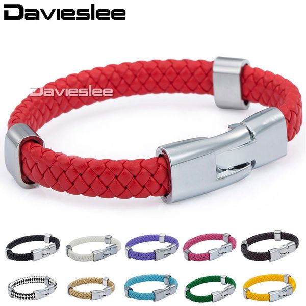 9mm braided rope surfer man made leather bracelet wristband stainless steel clasp multi colors mens womens jewelry llbm24, Black
9mm braided rope surfer man made leather bracelet wristband stainless steel clasp multi colors mens womens jewelry llbm24, Black