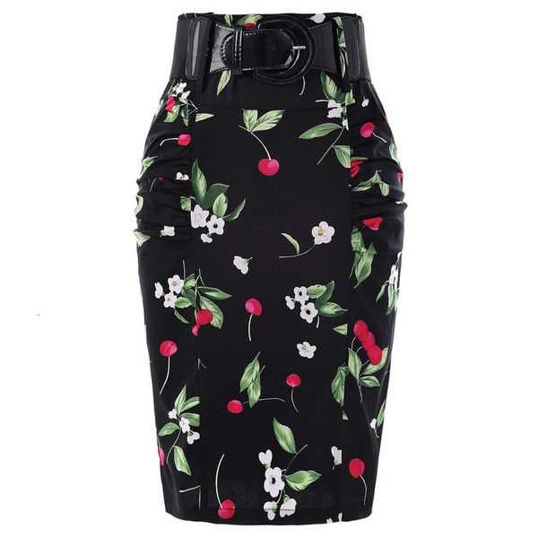 cotton skirt vintage party work office skirts elegant ladies women shirred detail flower ol work pencil skirt wide belt, Black
cotton skirt vintage party work office skirts elegant ladies women shirred detail flower ol work pencil skirt wide belt, Black