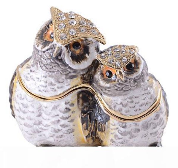 owl bejeweled jewelry trinket box vintage decoration gift pewter figurine ornament, Black;white
owl bejeweled jewelry trinket box vintage decoration gift pewter figurine ornament, Black;white