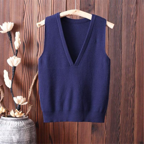 2020 spring korean style new female sweater vest coat women v-neck sleeveless loose short knitted wool sweater vest l157, Black;white
2020 spring korean style new female sweater vest coat women v-neck sleeveless loose short knitted wool sweater vest l157, Black;white
