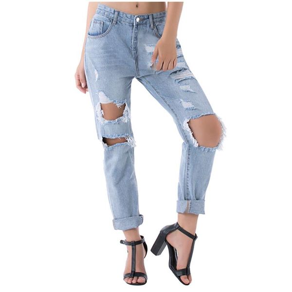 women's jeans 2021 fashion womens pocket high waist hole soft anf breathable denim pants baggy ripped women #3, Blue 
women's jeans 2021 fashion womens pocket high waist hole soft anf breathable denim pants baggy ripped women #3, Blue