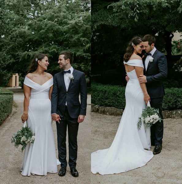 plus size simply satin mermaid wedding dresses 2020 off shoulder hollow back bridal gowns sweep train wedding dress vestidos de novia, White
plus size simply satin mermaid wedding dresses 2020 off shoulder hollow back bridal gowns sweep train wedding dress vestidos de novia, White