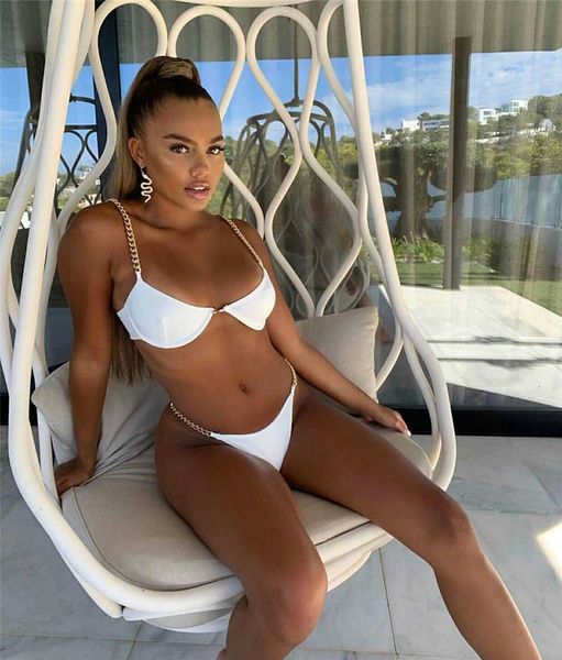 2020 women strap bikini set 2pcs iron solid color swimsuit for beach swimming pool push up bathing suit, White;black
2020 women strap bikini set 2pcs iron solid color swimsuit for beach swimming pool push up bathing suit, White;black