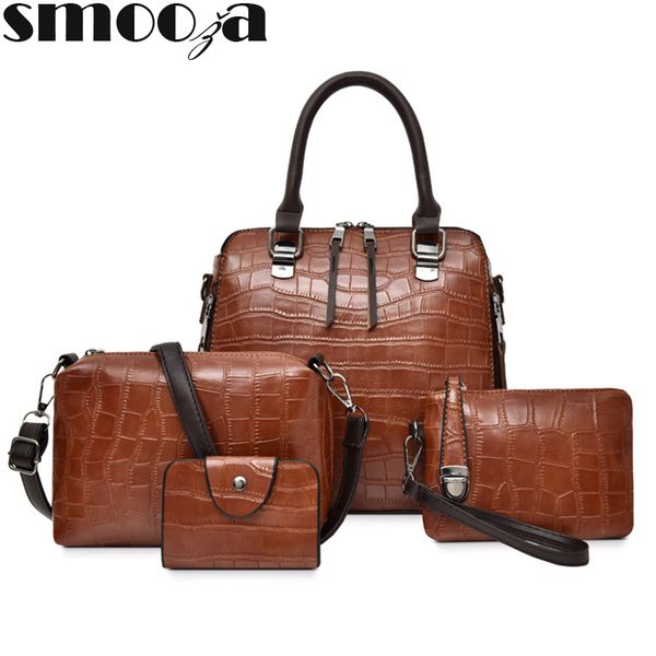 smooza 2020 alligator leather shoulder ladies purses and handbags 4 piece handbag set sets for women bags female brown bag
smooza 2020 alligator leather shoulder ladies purses and handbags 4 piece handbag set sets for women bags female brown bag