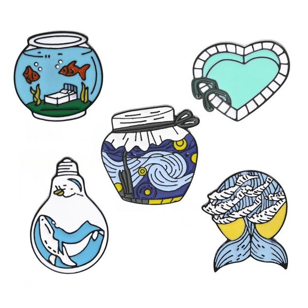 cartoon fish tank swimming pool light bulb whale brooches enamel metal pins shirt collar accessories jewelry gift for friends, Gray
cartoon fish tank swimming pool light bulb whale brooches enamel metal pins shirt collar accessories jewelry gift for friends, Gray