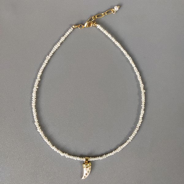 women's exquisite moon pendant necklace small freshwater pearl choker jewellery for friends' birthday gifts boho, Silver
women's exquisite moon pendant necklace small freshwater pearl choker jewellery for friends' birthday gifts boho, Silver