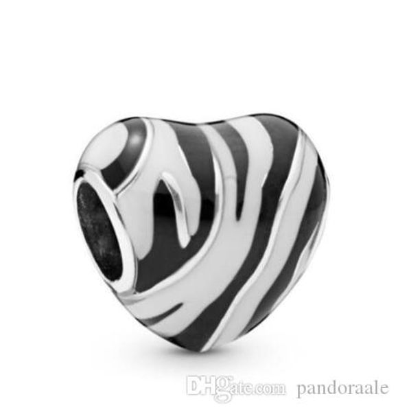 original 925 sterling silver beads new zebra print heart charm fit women bracelet & necklace diy jewelry, Black
original 925 sterling silver beads new zebra print heart charm fit women bracelet & necklace diy jewelry, Black