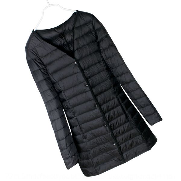 off-season thin round neck women's mid-length special price korean style slim jacket down jacket v-neck with white duck down liner, Black
off-season thin round neck women's mid-length special price korean style slim jacket down jacket v-neck with white duck down liner, Black