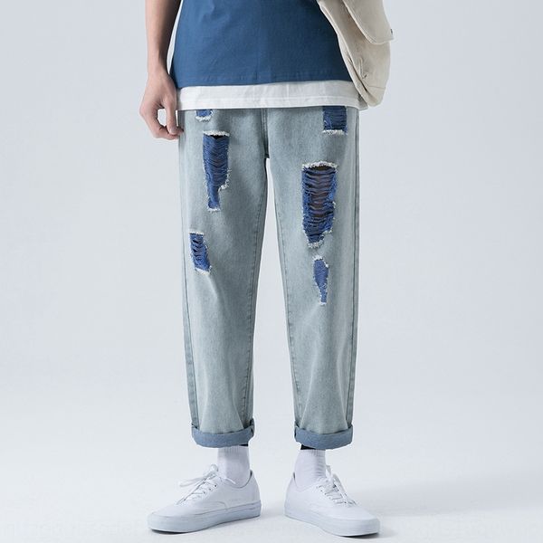 thin ripped washed men's trendy hip hop loose straight wide leg nine-point ankle-length pants jeans and jeans dad pants, Blue
thin ripped washed men's trendy hip hop loose straight wide leg nine-point ankle-length pants jeans and jeans dad pants, Blue