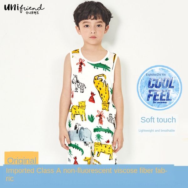 unifriend boy's vest set sleeveless light children child hurdle wearing in ice vest silk and silk girl summer korean version, Blue
unifriend boy's vest set sleeveless light children child hurdle wearing in ice vest silk and silk girl summer korean version, Blue