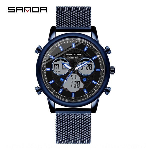 sunda new luminous multifunctional business electronic outdoor sports waterproof men's electronic watch outdoor sports watch, Blue
sunda new luminous multifunctional business electronic outdoor sports waterproof men's electronic watch outdoor sports watch, Blue