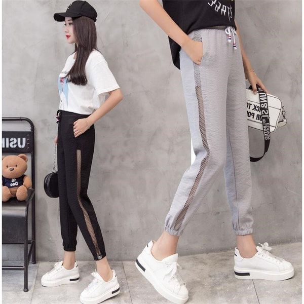 summer women new joggers harem pants patchwork mesh transparent female pants high waist loose casual hip hop trouser ns4562, Black;white
summer women new joggers harem pants patchwork mesh transparent female pants high waist loose casual hip hop trouser ns4562, Black;white