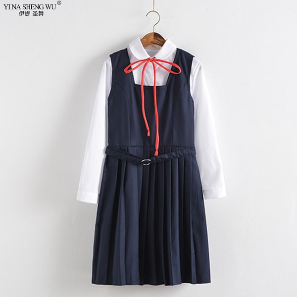 japanese school dress white shirt vest dress 2pcs middle high school jk uniform cute anime cosplay costume dresses long sleeves
japanese school dress white shirt vest dress 2pcs middle high school jk uniform cute anime cosplay costume dresses long sleeves