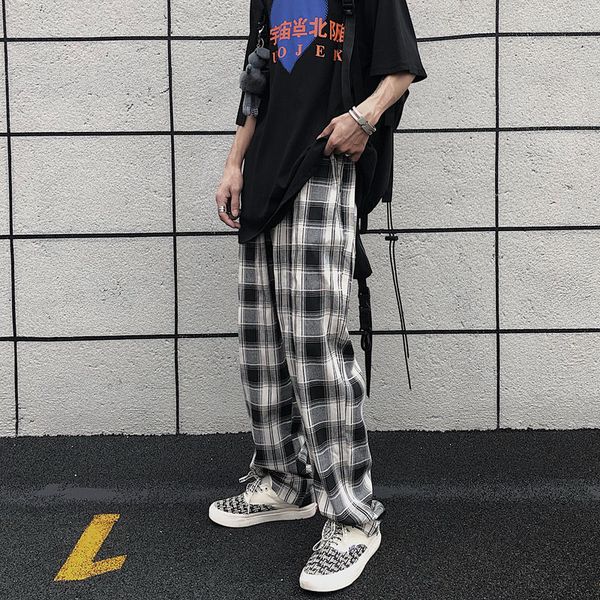 men's pants autumn plaid fashion retro straight casual men streetwear loose hip-hop stretch waist trousers mens m-xl, Black
men's pants autumn plaid fashion retro straight casual men streetwear loose hip-hop stretch waist trousers mens m-xl, Black
