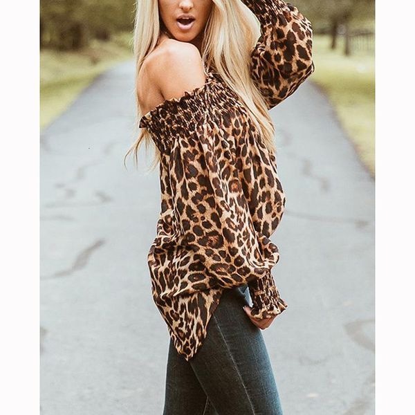 women blouses fashion off shoulder leopard print puff long sleeve loose winter leopard clothes 2020 new women clothing, White
women blouses fashion off shoulder leopard print puff long sleeve loose winter leopard clothes 2020 new women clothing, White