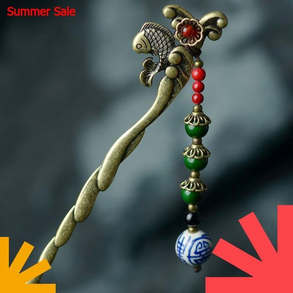 ethnic hairpin for women bronze fish flower stick charm natural stone red carnelian blue white porcelain drop vintage jewelry, Golden;silver
ethnic hairpin for women bronze fish flower stick charm natural stone red carnelian blue white porcelain drop vintage jewelry, Golden;silver