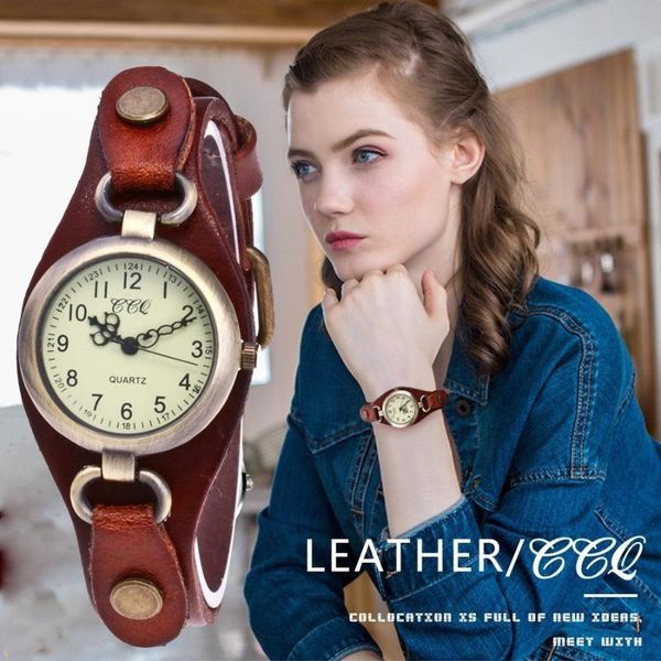 ccq brand fashion vintage cow leather quartz watches women bronze dial casual female dress wristwatches clock relogio feminino, Slivery;brown
ccq brand fashion vintage cow leather quartz watches women bronze dial casual female dress wristwatches clock relogio feminino, Slivery;brown