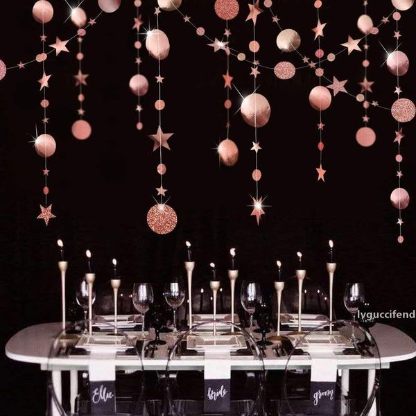 metable 52fts rose gold circle dot garland streamer kit for twinkle star party decor glitter paper hanging banner for wedding t200619
metable 52fts rose gold circle dot garland streamer kit for twinkle star party decor glitter paper hanging banner for wedding t200619