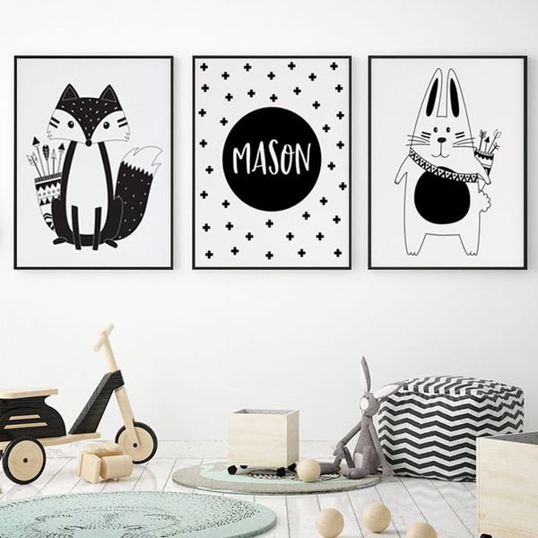 nursery baby room wall art canvas painting tribal fox rabbit cartoon animal print poster custom personal name kids decor picture
nursery baby room wall art canvas painting tribal fox rabbit cartoon animal print poster custom personal name kids decor picture
