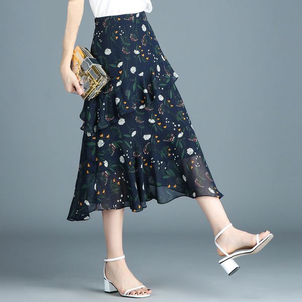 chiffon skirts for women spring summer new floral skirt thin ladies high waist irregular flapped skirt black navy crisp stylish
chiffon skirts for women spring summer new floral skirt thin ladies high waist irregular flapped skirt black navy crisp stylish