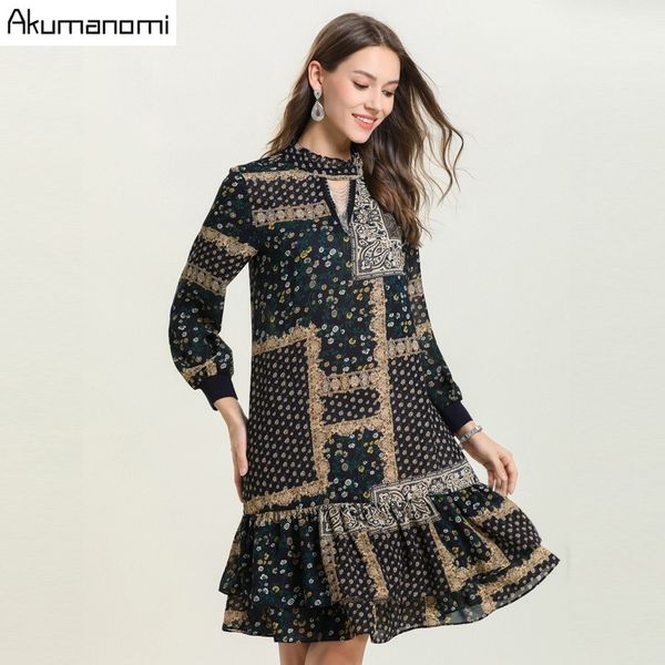 akuma women chiffon dress dot beading stand collar long sleeve knee-length ruffles hem casual brand dresses plus size vestidos, Black;gray
akuma women chiffon dress dot beading stand collar long sleeve knee-length ruffles hem casual brand dresses plus size vestidos, Black;gray