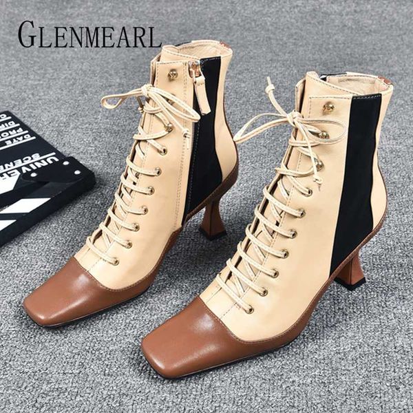 boots genuine leather women fashion shoes high heels lace up woman ankle square toe winter brand female, Black
boots genuine leather women fashion shoes high heels lace up woman ankle square toe winter brand female, Black
