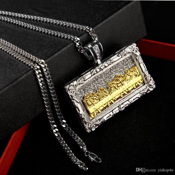 mens hip hop jewelry iced out the last supper of jesus pendant necklace gold silver plated with 5mmx70cm cuba chain neckace quality
mens hip hop jewelry iced out the last supper of jesus pendant necklace gold silver plated with 5mmx70cm cuba chain neckace quality