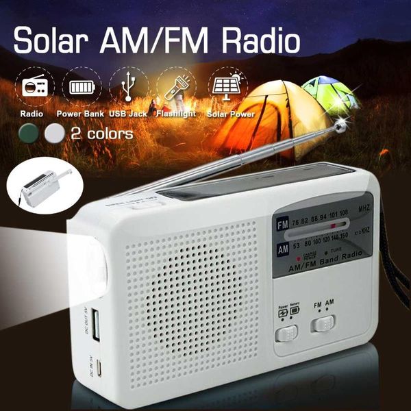 Smuxi Multifunction Radio Fm Am Radio Phone Charger Hand Crank Solar Powered Usb Charger