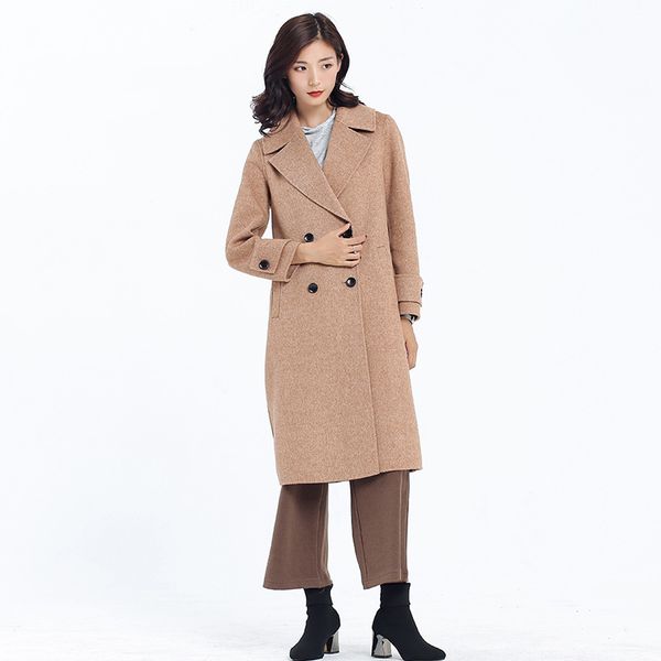 women's wool & blends fall/winter 2021 double-faced cashmere handmade high-end long loose double-breasted belt jacket, Black
women's wool & blends fall/winter 2021 double-faced cashmere handmade high-end long loose double-breasted belt jacket, Black