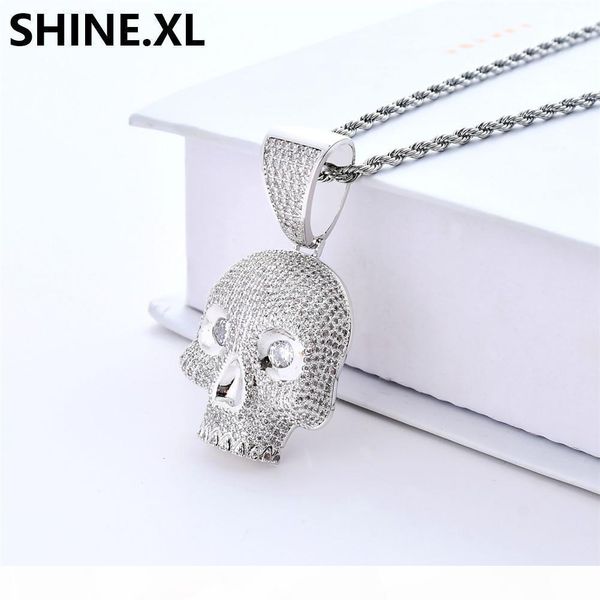 hip hop iced out skull head pendant necklace micro paved zircon charm men jewelry christmas gifts, Silver
hip hop iced out skull head pendant necklace micro paved zircon charm men jewelry christmas gifts, Silver