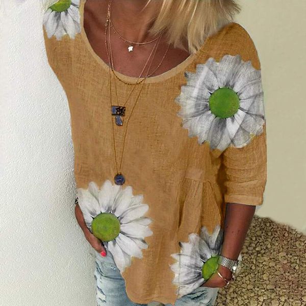 women's blouses & shirts 2021 fashion women bohemian daisy print summer shirt casual three-quarter sleeve pullover plus size female bl, White
women's blouses & shirts 2021 fashion women bohemian daisy print summer shirt casual three-quarter sleeve pullover plus size female bl, White