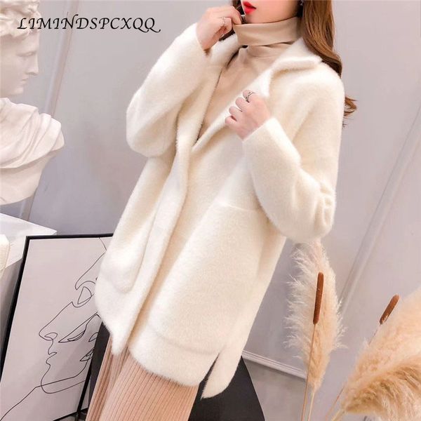 2020 autumn and winter new women's long-sleeved coat loose easy matching thick cardigan fashion solid color coat, Black
2020 autumn and winter new women's long-sleeved coat loose easy matching thick cardigan fashion solid color coat, Black