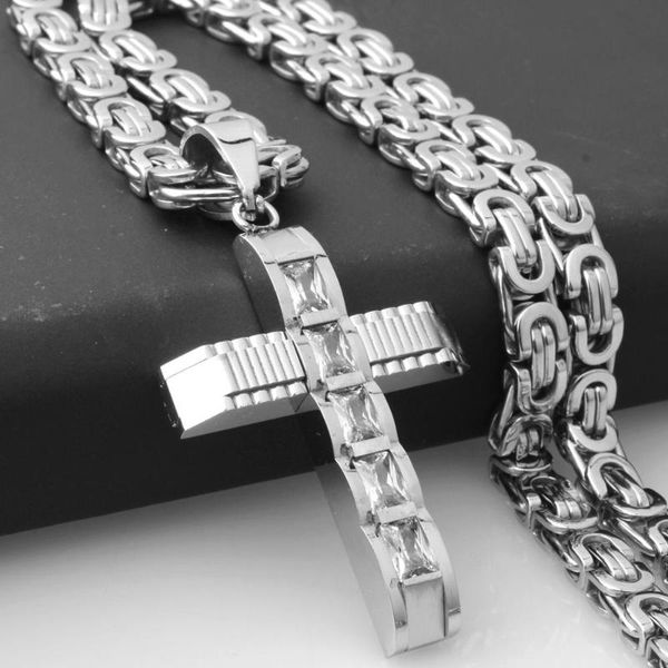 stainless steel cross necklaces crucifix pendant & necklace for men vintage stainless steel 6mm byzantine chain men xmas jewelry, Silver
stainless steel cross necklaces crucifix pendant & necklace for men vintage stainless steel 6mm byzantine chain men xmas jewelry, Silver