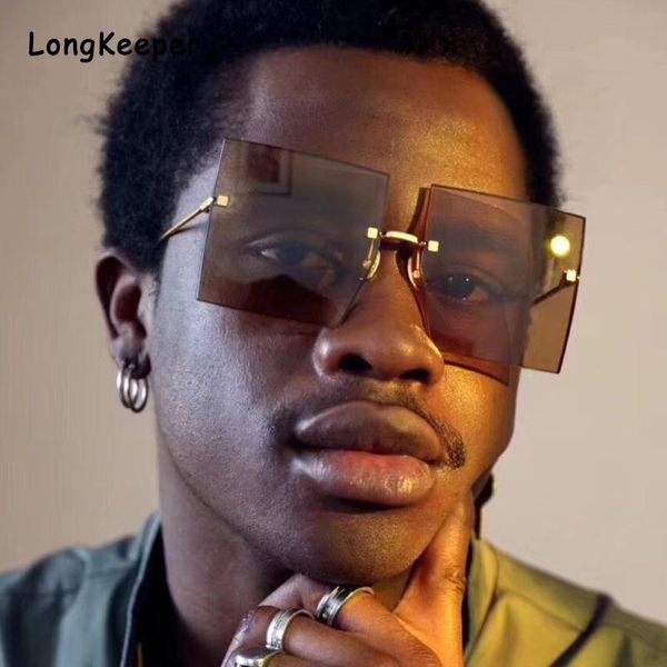 2020 oversized one piece brown sunglasses men women square big rimless sun glasses female big shades glasses uv400, White;black
2020 oversized one piece brown sunglasses men women square big rimless sun glasses female big shades glasses uv400, White;black