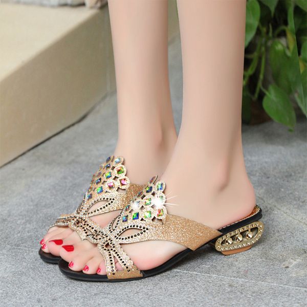 lucyever women summer open toe chunky heel sandals fashion bling rhinestones beach flip flops slip on outside slides shoes woman, Black
lucyever women summer open toe chunky heel sandals fashion bling rhinestones beach flip flops slip on outside slides shoes woman, Black