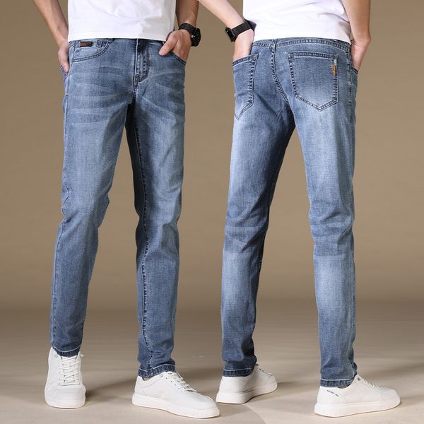summer thin simple and elegant men's men's stretch slim light blue jeans and jeans straight pants for students
summer thin simple and elegant men's men's stretch slim light blue jeans and jeans straight pants for students