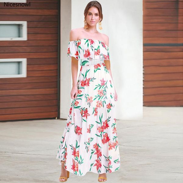 elegant off the shoulder print dress women high waist slash neck print dress fashion ankle length spring summer, Black;gray
elegant off the shoulder print dress women high waist slash neck print dress fashion ankle length spring summer, Black;gray