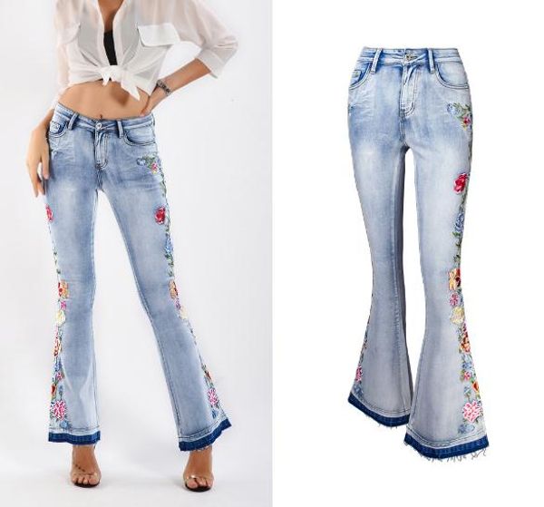 2020 summer new arrival fashion embroidery flare pants mid waist stretchy slim women jeans full-length trousers women s/4xl d183, Blue
2020 summer new arrival fashion embroidery flare pants mid waist stretchy slim women jeans full-length trousers women s/4xl d183, Blue