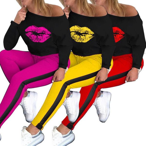 women two piece outfits fashion tracksuit long sleeve lip print t shirt pants leggings casual sports suits woman clothes d8401, Gray
women two piece outfits fashion tracksuit long sleeve lip print t shirt pants leggings casual sports suits woman clothes d8401, Gray